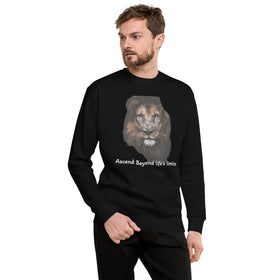 Premium Lion print Sweatshirt – “Ascend Beyond Life’s Limits” Motivational Streetwear